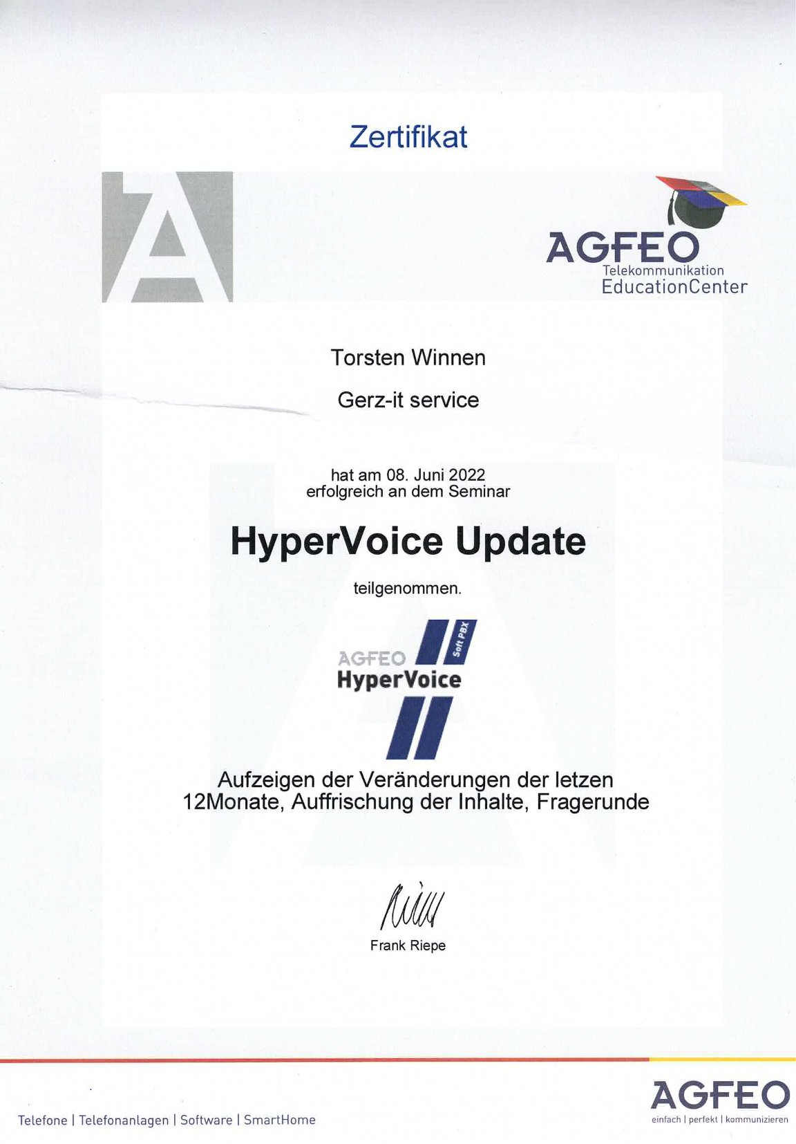 2022 Agfeo Hypervoice Update Torsten Winnen