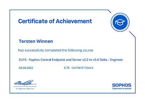 sophos engineer central endpoint torsten winnen